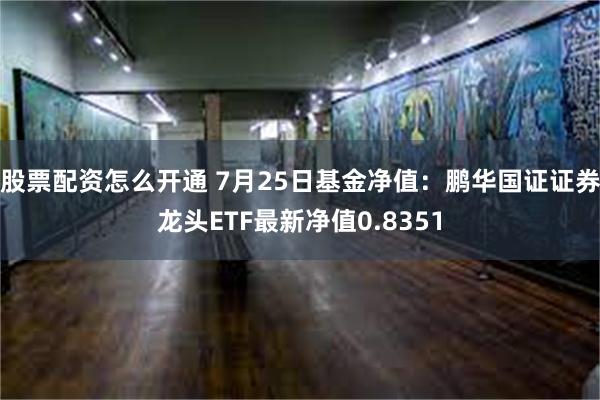 股票配资怎么开通 7月25日基金净值：鹏华国证证券龙头ETF最新净值0.8351