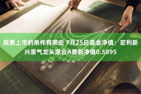 股票上市的条件有哪些 7月25日基金净值：宏利新兴景气龙头混合A最新净值0.5895