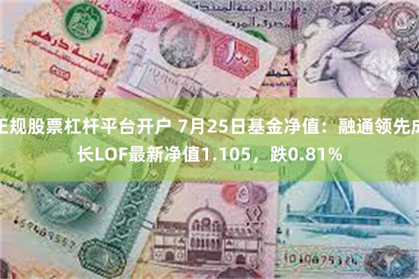 正规股票杠杆平台开户 7月25日基金净值：融通领先成长LOF最新净值1.105，跌0.81%