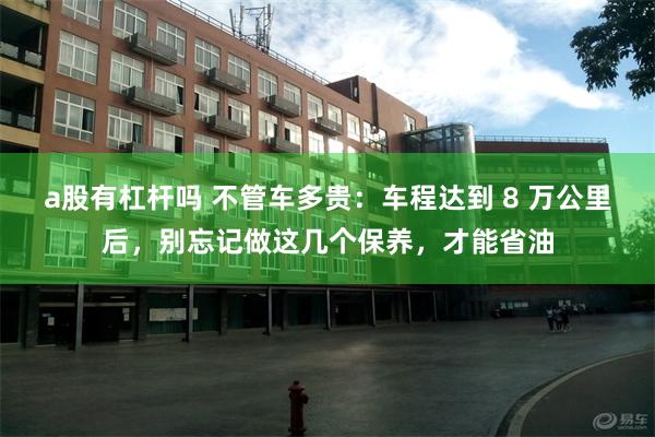 a股有杠杆吗 不管车多贵：车程达到 8 万公里后，别忘记做这几个保养，才能省油