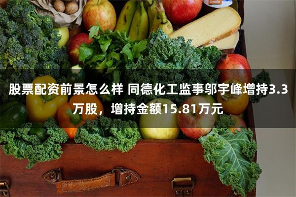 股票配资前景怎么样 同德化工监事邬宇峰增持3.3万股，增持金额15.81万元