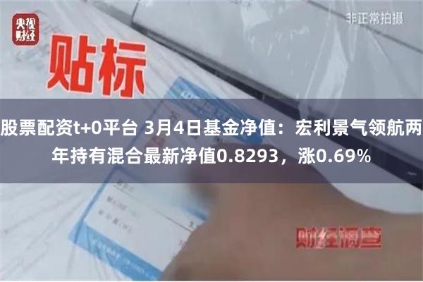 股票配资t+0平台 3月4日基金净值：宏利景气领航两年持有混合最新净值0.8293，涨0.69%